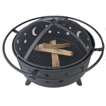 ZUN Fire Pit 32 Inch Outdoor Wood pit with Screen Patio round about the moon and stars W1951P192607