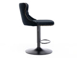 Swivel Velvet Barstools Adjusatble Seat Height from 25-33 Inch, Chrome base Bar Stools with Backs W1143P324532