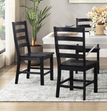 Contemporary Black Finish Side Chairs Set of 2 Dining Wooden Kitchen Dining Furniture Casual Style B011P188441