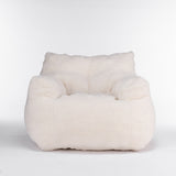 010-Soft Teddy Fabric Tufted Foam Bean Bag Chair With Teddy Fabric Ivory White W52741087