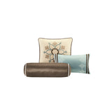 9 Piece Charmeuse Comforter Set Blue Queen B03597003