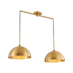 ZUN Industrial Modern Copper Color Double Pendant Light – Adjustable Ceiling Hanging Lamp with Bright W1340P251922