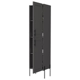 ZUN Sealy Hight Auxiliary Furniture in Melamine and 4 Shelves, Matt Gray B128P237147