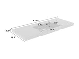 BB0248Y101H integrated engineered solid surface basin WITHOUT drain and faucet, glossy white color W1865P442971