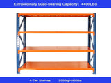 Garage shelves Heavy Duty - 4400 lbs garage storage 4 levels, adjustable metal shelving units and 57666355