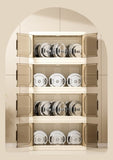 19.69" Side Wide Folding Storage Cabinet ,4 Tiers,19.69"11.81"40.55",Collapsible Storage Bins with W2873P207556