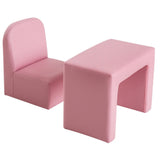 2-in-1 Multifunctional Kids Sofa-Pink 39949399