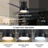 48" Black Lowe Profile Ceiling Fan with Light W1367P183803