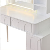 Modern Makeup Vanity Desk with LED Lights & Mirror, 4 Drawer Dressing Table Set with Stool, 3 Colors N844P257529A