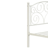 ZUN Twin Size Unique Flower Sturdy System Metal Bed Frame with Headboard and Footboard W21428124