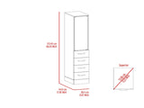 Linen Cabinet 68" H, Three Shelves, Four Drawers and Metal handles, White B097120600