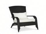 Cream White Outdoor All-Weather Rattan Fire Pit Chair with Soft Cushions Tall Curved Backrest for 72670839