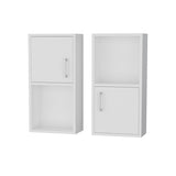 White 2 Bathroom Medicine Cabinets with Open Shelf B062P175072