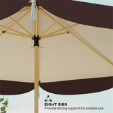 8.7 FT Elegance Patio Umbrella, UPF 50 Outdoor Market Umbrella with 8 Ribs, Beige 22800972