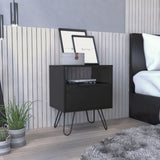 Augusta Nightstand , End Table, Side Table Single Door Cabinet, Hairpin Legs -Black B20092072