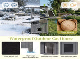 4 Tiers Outdoor Cat House Weatherproof Cat Tree Tower with Waterproof Roof and 2 Doors , Feral Cat 85852645