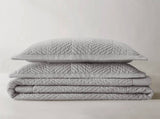 King 3 Piece Cotton Quilt Set Light Gray B035P496601