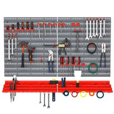 ZUN 54 Piece Tool organizer with 50 Hooks ,Pegboard and Shelf Tool Organizer Wall Mounted DIY Storage 68888583