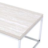 Light Oak and Chrome Coffee Table with Open Base B062P209117