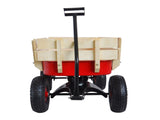 outdoor sport wagon tools cart wooden side panels air tires Wagon W22702956