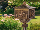 Cast Aluminum Mailbox with Post, Heavy Duty Postal Box with 2 Keys, Baffle Door, Expansion Bolts, 34328138