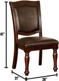 ZUN Glorious Classic Traditional Dining Chairs Cherry Solid wood Leatherette Seat Set of 2pc Side Chairs B011115494