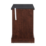Farmhouse end table Nightstand Rectangular Farmhouse End Table with Barn Door and Adjustable Storage W2275P192794
