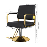 Hydraulic Salon - 360&deg Swivel Barber Stylist with Pump, Non-Tilting Hairdressing 12084379