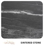 Modern 44" Rounded Square Outdoor Pedestal Dining Table, Black Sintered Stone Top, Flared Pyramid W1886P310020