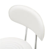 ZUN Round Shape Adjustable Salon Stool with Back and Line White 46930452