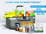 35L Large 2 Layers Picnic Basket Waterproof Thermal Insulation Foldable Aluminum Alloy Frame with 22963340