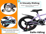 Kids Bike 16 Inch High Carbon Steel Frame, Magnesium Alloy Wheels, Training Wheels with Night 06555043