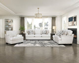 ZUN Modern Elegance Comfort Sofa Cream Chenille Fabric Upholstery Decorative Pillows Solid Wood Living B011P256682