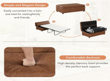 Twin Size Folding Ottoman Sleeper Bed with Mattress Convertible Guest Bed Brown WF307724AAD