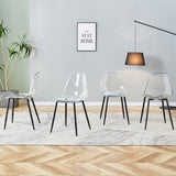 Modern minimalist transparent dining chair, plastic chair, armless crystal chair, Nordic creative W1151134922