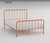 Metal Bed Orange Finish Full Platform Bed 1pc, Bed in a Box B011P265603