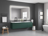 84 x 48 Inch LED Bathroom Mirror with Front and Backlight, Wall Mounted Vanity Mirror with Aluminum W2287P282006