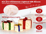 Christmas LED Gift Decor - 3 Stackable Boxes, Sturdy Waterproof Design, Fireplace/Tree/Porch Display 70434857