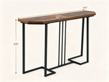 44in Modern Console Sofa Table, Waterproof Scratch-Resistant Top, Sturdy Metal Frame with Anti-Slip 70212505