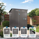 5X3 FT Metal Outdoor Storage, Tool with Pitched Roof and Lockable Door Compact Metal Tool W3213P309351