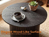 Minimalist Round Pedestal Side Table, Space-Saving Stable Nightstand with Rounded Edges & Anti-Slip 69162999