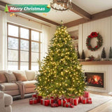 ZUN 7ft Pre-Lit Artificial Holiday Christmas Tree for Home, Office,Party Decoration w/700 Warm White W2773P197086