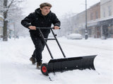 29" x 33" x 44" Blade Snow Shovel with Wheels, 6-Level Handle Tilt & 7-Level Blade Rotation Snow 09318987