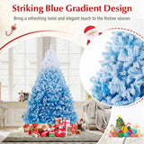 7ft Flocked Christmas Tree - 1264 Branch Tips, Fireproof PVC, 3-Section Assembly, 20" 76267000