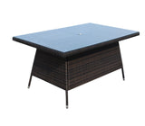 Outdoor patio Furniture Rectangular Dining Table with clear tempered glass W20967121