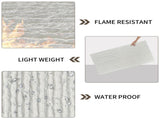3D Faux Stone Wall Panels,12 PCS PU Wainscoting Panel for Interior Wall Decor, Flame-resistant & W347P478204