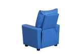 Perline 23"W Blue PVC Fabric Kids Recliner Chair with Cupholder B061P236760