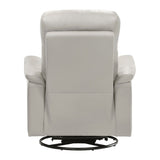 Silver Color Leather Upholstered Reclining Chair Swivel Glider Motion Modern Living Room Furniture B011P329291