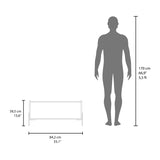 Shan 15" High Minimalistic Coffe Table with Pull Down Cabinet and Open Shelf White B070P254758