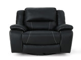 39" Wide Faux Leather Manual Swivel Standard Recliner 62814.00BLK